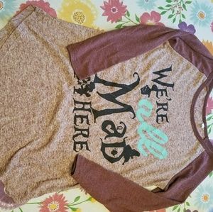 Alice in wonderland baseball shirt